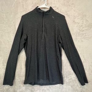Lululemon Surge warm half-zip in heathered graphite grey / black Sz S